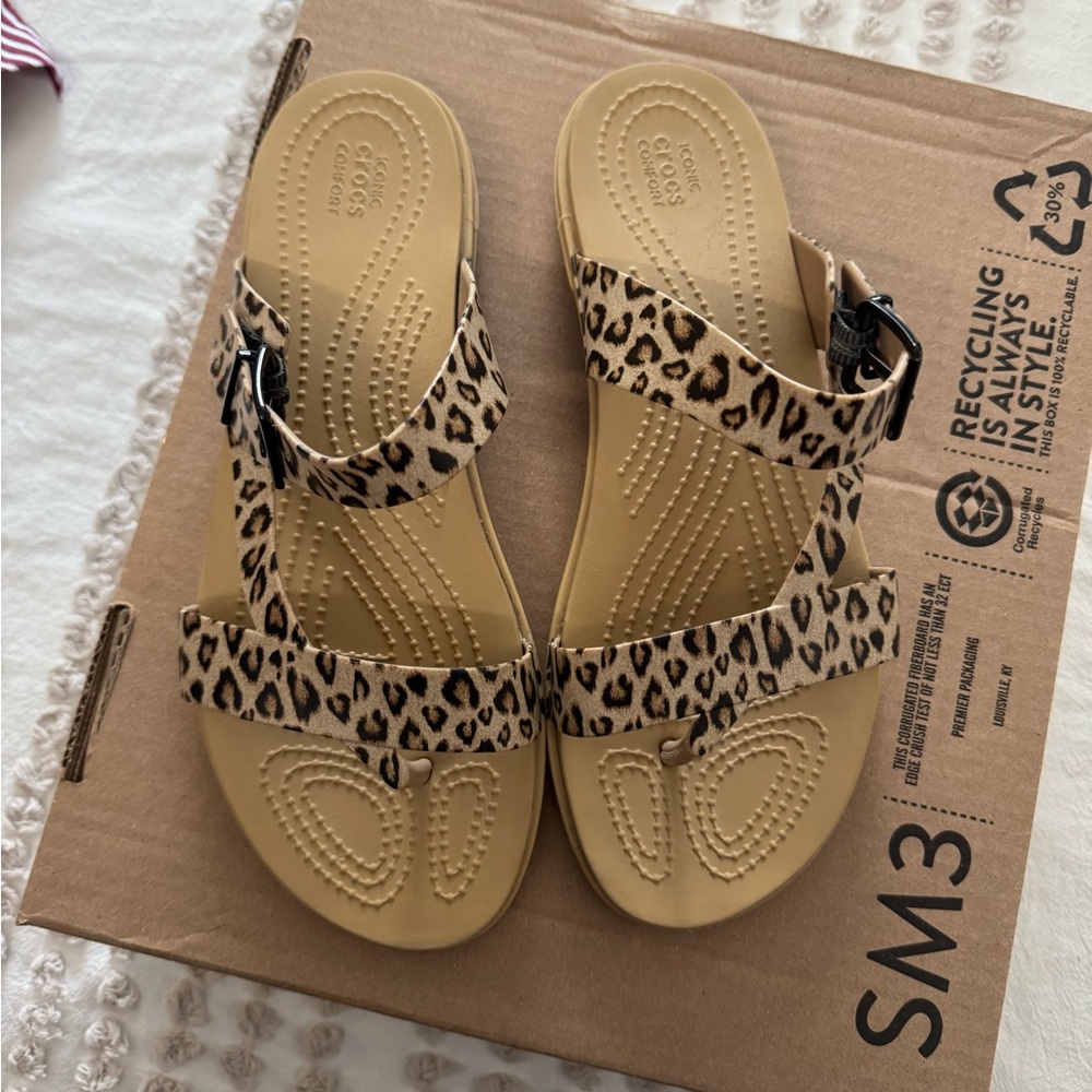 Crocs Leopard Print Sandals